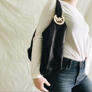 Black genuine leather Michael Kors purse